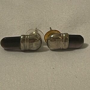 Silver and purple Stud Earrings‎